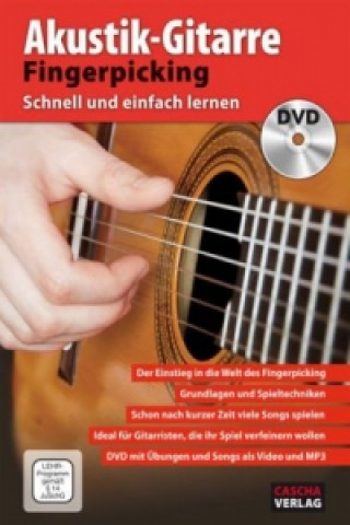 Carte Akustik-Gitarre Fingerpicking - Schnell und einfach lernen Helmut Hage