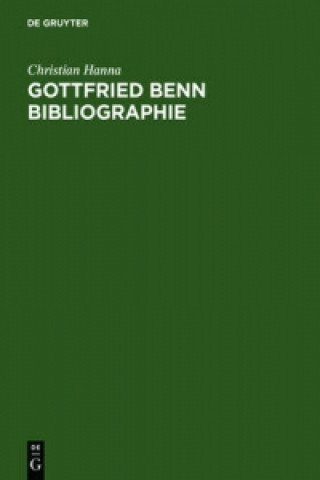 Book Gottfried Benn Bibliographie Christian M. Hanna