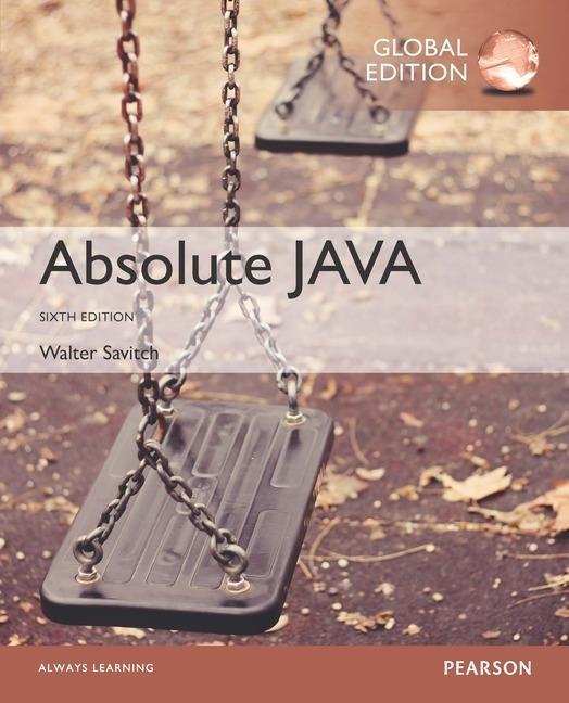 Book Absolute Java, Global Edition Walter Savitch