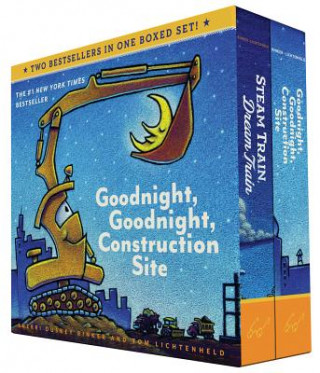 Book Goodnight, Goodnight, Construction Site and Steam Train, Dream Train Board Books Boxed Set Sherri Duskey Rinker