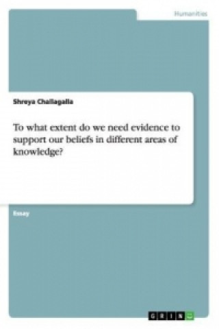 Kniha To what extent do we need evidence to support our beliefs in different areas of knowledge? Shreya Challagalla
