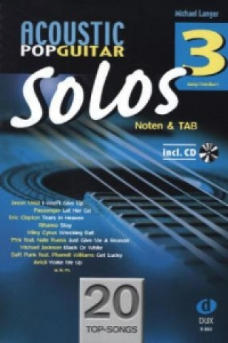 Tiskovina Acoustic Pop Guitar Solos, m. Audio-CD. Bd.3 Michael Langer