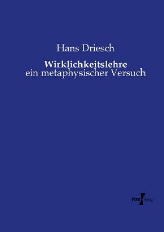 Książka Wirklichkeitslehre Hans Driesch