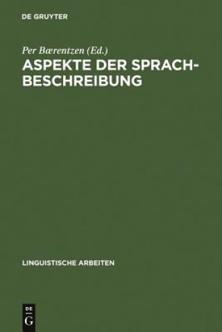 Kniha Aspekte der Sprachbeschreibung Per B?rentzen