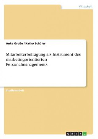 Книга Mitarbeiterbefragung als Instrument des marketingorientierten Personalmanagements Anke Große