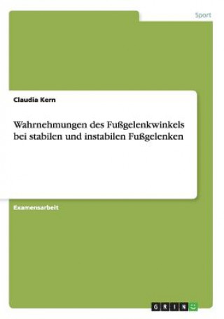 Kniha Wahrnehmungen des Fussgelenkwinkels bei stabilen und instabilen Fussgelenken Claudia Kern