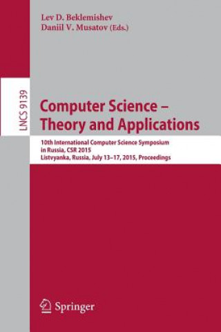 Könyv Computer Science -- Theory and Applications Lev D. Beklemishev