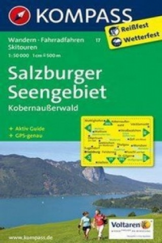 Tiskovina KOMPASS Wanderkarte 17 Salzburger Seengebiet - Kobernaußerwald 1:50.000 Kompass-Karten Gmbh