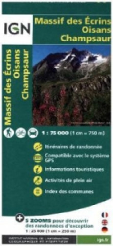 Nyomtatványok IGN Karte, Tourisme et Randonnée Massif des Ecrins,Oisans, Champsaur 