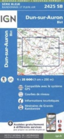 Materiale tipărite IGN Karte, Serie Bleue Top 25 Dun sur Auron 