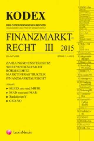 Kniha Kodex Finanzmarktrecht. Bd.III/2015 (f. Österreich) Werner Doralt