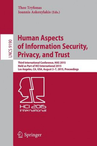 Carte Human Aspects of Information Security, Privacy, and Trust Theo Tryfonas