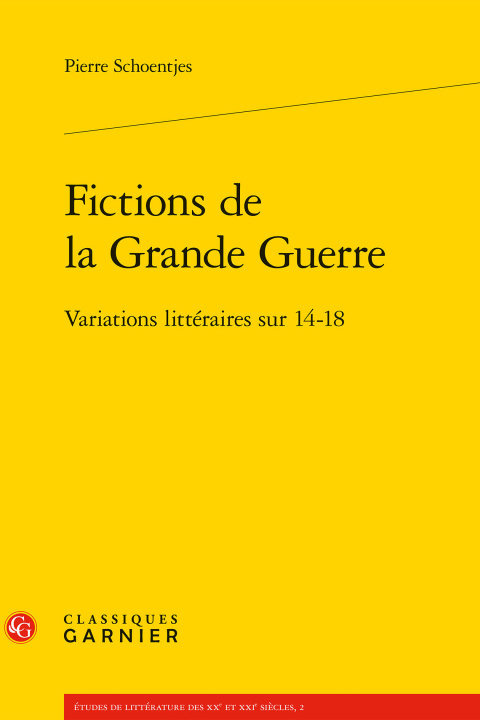 Carte Fictions Grande Guerre Variations Litter Pierre Schoentjes