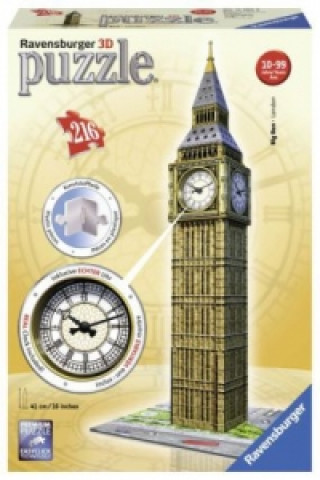 Gra/Zabawka Ravensburger 3D Puzzle 12586 - Big Ben mit Uhr - 216 Teile - Das weltbekannte Londoner Wahrzeichen zum selber Puzzeln ab 8 Jahren 