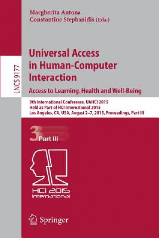 Könyv Universal Access in Human-Computer Interaction. Access to Learning, Health and Well-Being Margherita Antona