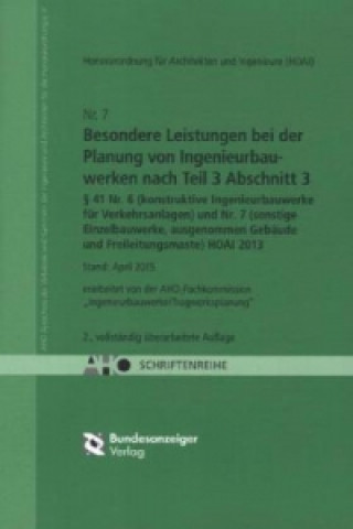 Carte Besondere Leistungen bei der Planung von Ingenieurbauwerken nach Teil 3 Abschnitt 3, § 41 Nr. 6 (konstruktive Ingenieurbauwerke für Verkehrsanlagen) u 