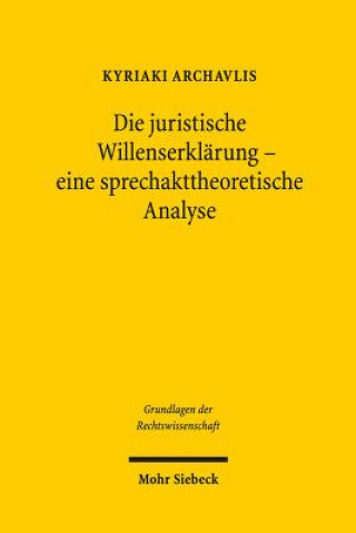 Könyv Die juristische Willenserklarung - eine sprechakttheoretische Analyse Kyriaki Archavlis