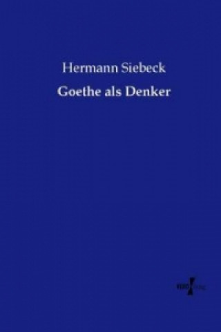 Kniha Goethe als Denker Hermann Siebeck