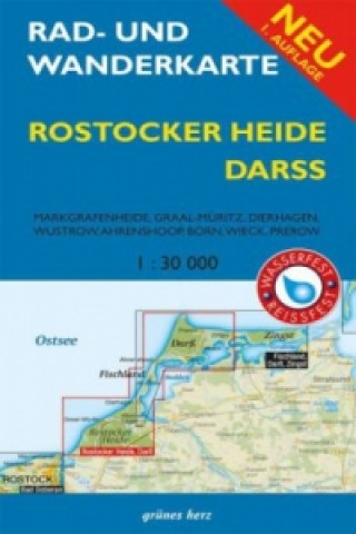 Articles imprimés Rad- und Wanderkarte Darß, Rostocker Heide bis Warnemünde; . 