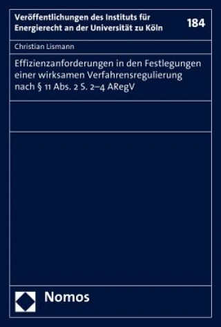 Carte Effizienzanforderungen in den Festlegungen einer wirksamen Verfahrensregulierung nach 11 Abs. 2 S. 2-4 ARegV Christian Lismann