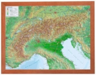 Tiskanica Alpen, Reliefkarte, mit Holzrahmen André Markgraf