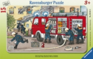 Gra/Zabawka Ravensburger Kinderpuzzle - 06321 Mein Feuerwehrauto - Rahmenpuzzle für Kinder ab 3 Jahren, mit 15 Teilen 