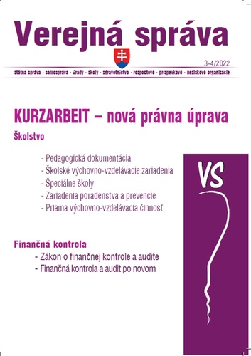 Könyv VS 3-4/2022  – Kurzarbeit, Školstvo 