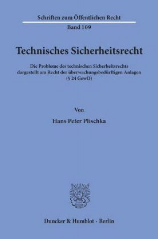 Kniha Technisches Sicherheitsrecht. Hans Peter Plischka