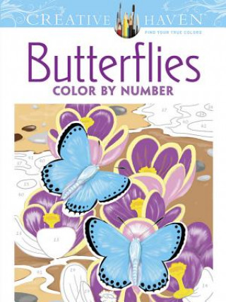 Книга Creative Haven Butterflies Color by Number Coloring Book Jan Sovák