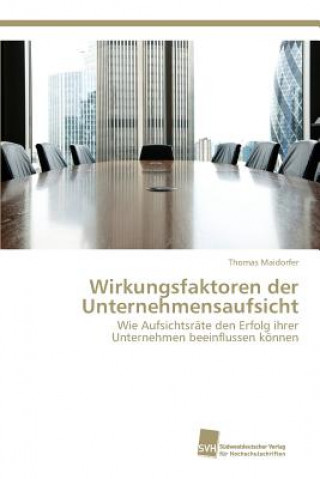 Livre Wirkungsfaktoren der Unternehmensaufsicht Maidorfer Thomas