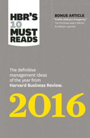 Carte HBR's 10 Must Reads 2016 Harvard Business Review