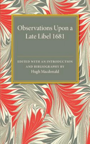 Könyv Observations Upon a Late Libel Hugh Macdonald