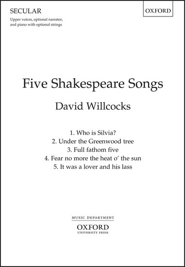 Materiale tipărite Five Shakespeare Songs 