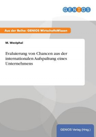 Könyv Evaluierung von Chancen aus der internationalen Aufspaltung eines Unternehmens M Westphal