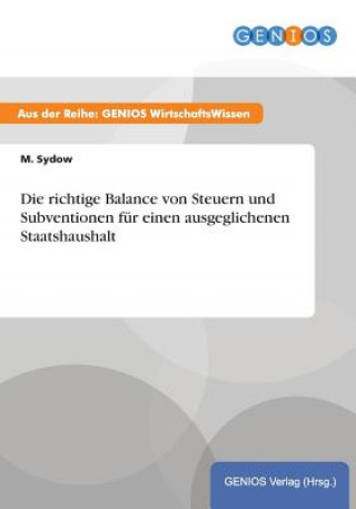 Knjiga Die richtige Balance von Steuern und Subventionen fur einen ausgeglichenen Staatshaushalt M Sydow