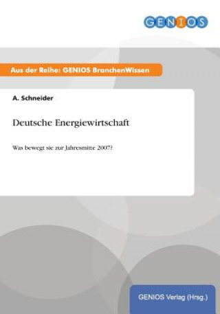 Knjiga Deutsche Energiewirtschaft A Schneider