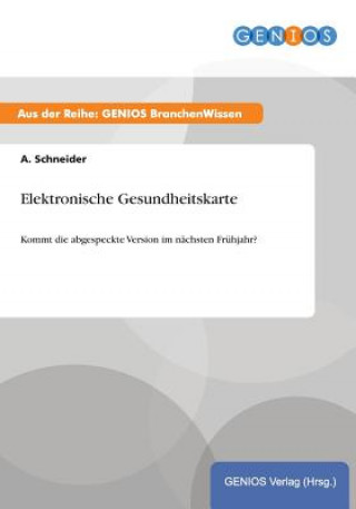 Könyv Elektronische Gesundheitskarte A Schneider