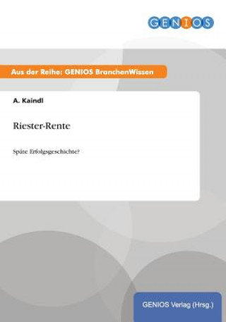 Kniha Riester-Rente A Kaindl