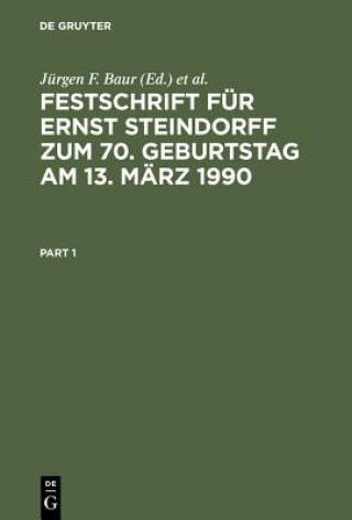 Kniha Festschrift fur Ernst Steindorff zum 70. Geburtstag am 13. Marz 1990 Jürgen F. Baur