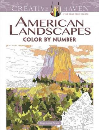 Книга Creative Haven American Landscapes Color by Number Coloring Book Diego Jourdan Pereira