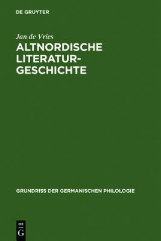 Carte Altnordische Literaturgeschichte Jan de Vries