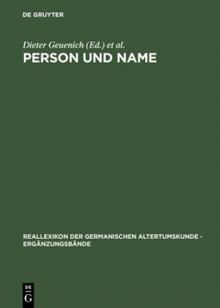 Könyv Person und Name Dieter Geuenich
