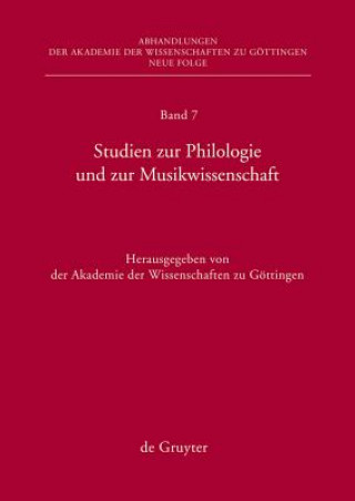 Carte Studien zur Philologie und zur Musikwissenschaft Akademie Der Wissenschaften