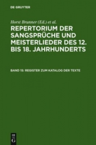 Книга Register Zum Katalog Der Texte Horst Brunner