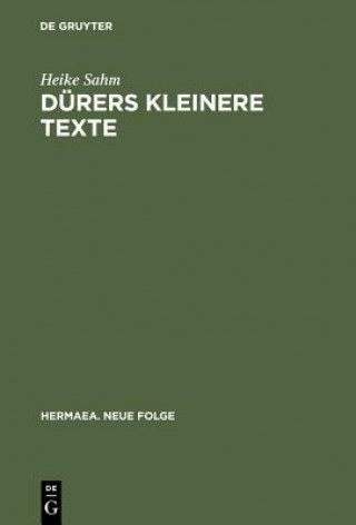 Livre Durers kleinere Texte Heike Sahm