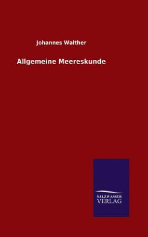 Book Allgemeine Meereskunde Johannes Walther