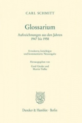 Kniha Glossarium Carl Schmitt