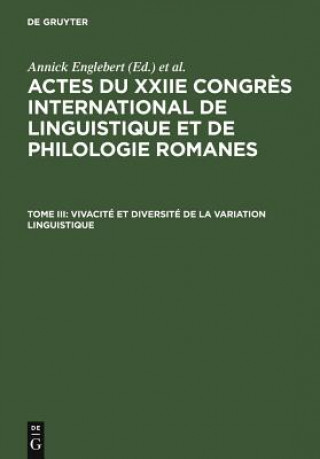 Kniha Vivacite Et Diversite de la Variation Linguistique Annick Englebert