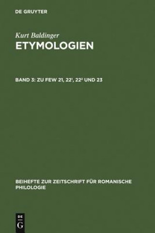 Książka Zu FEW 21, 22(1), 22(2) und 23 Kurt Baldinger