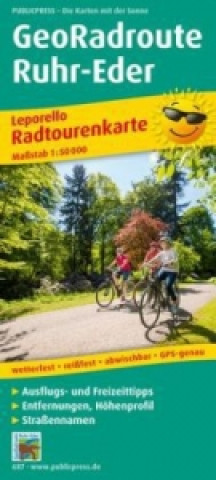 Tiskovina PublicPress Leporello Radtourenkarte GeoRadroute Ruhr-Eder 